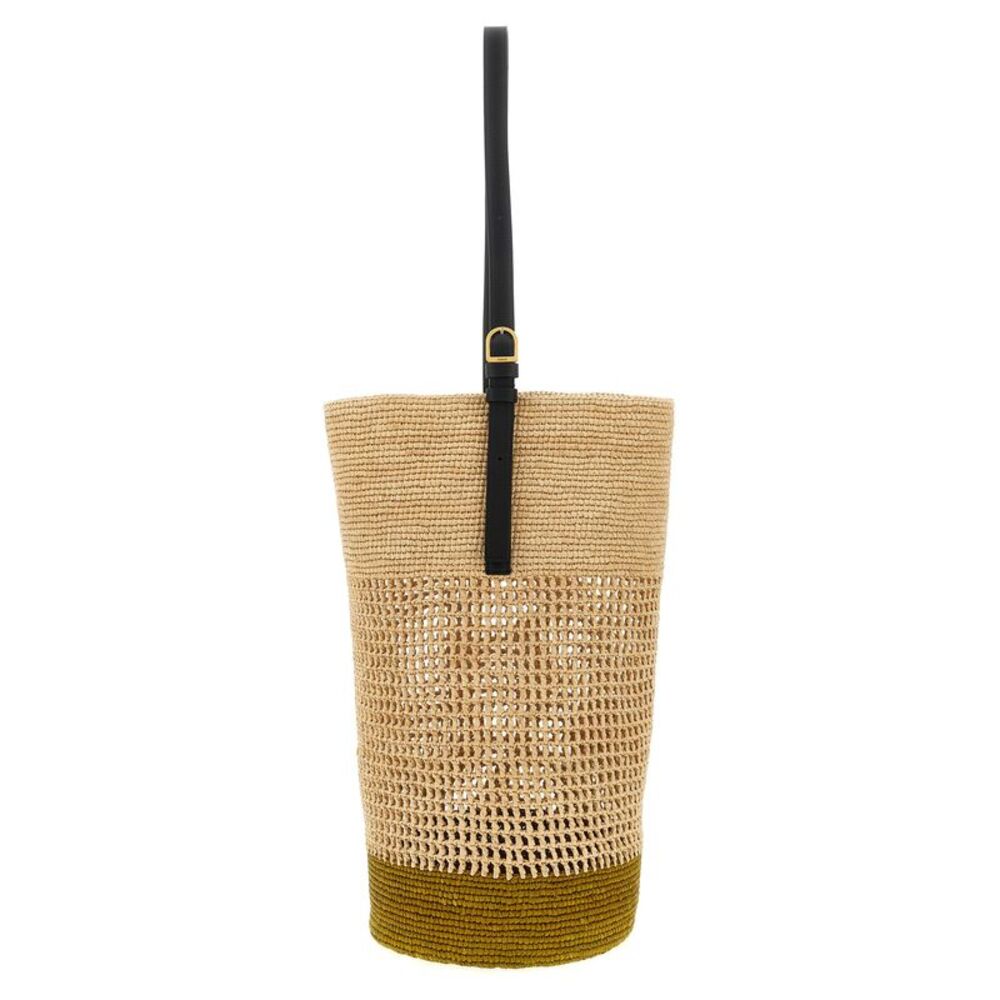 Khaite Beige Sisal Shoulder Women's Bag
